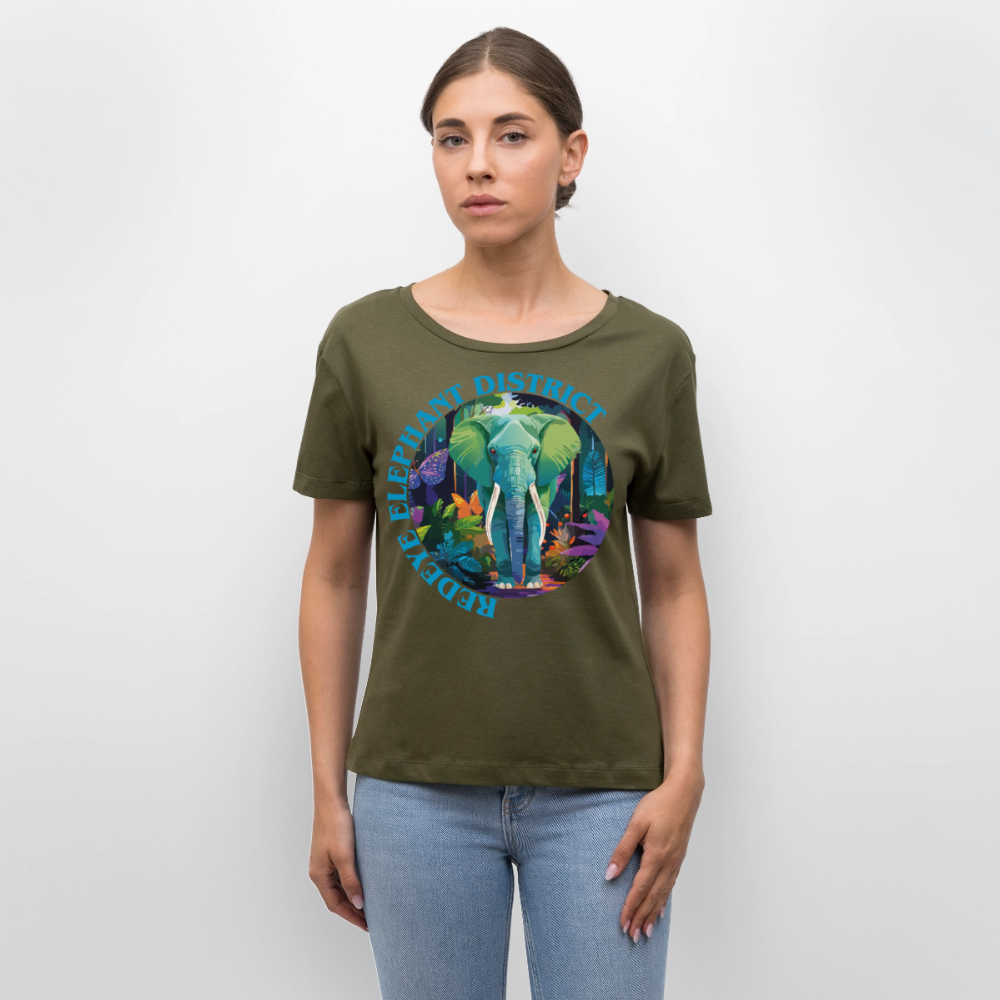 Elephant Design – Rundhals Frauen Bio-T-Shirt - Khaki