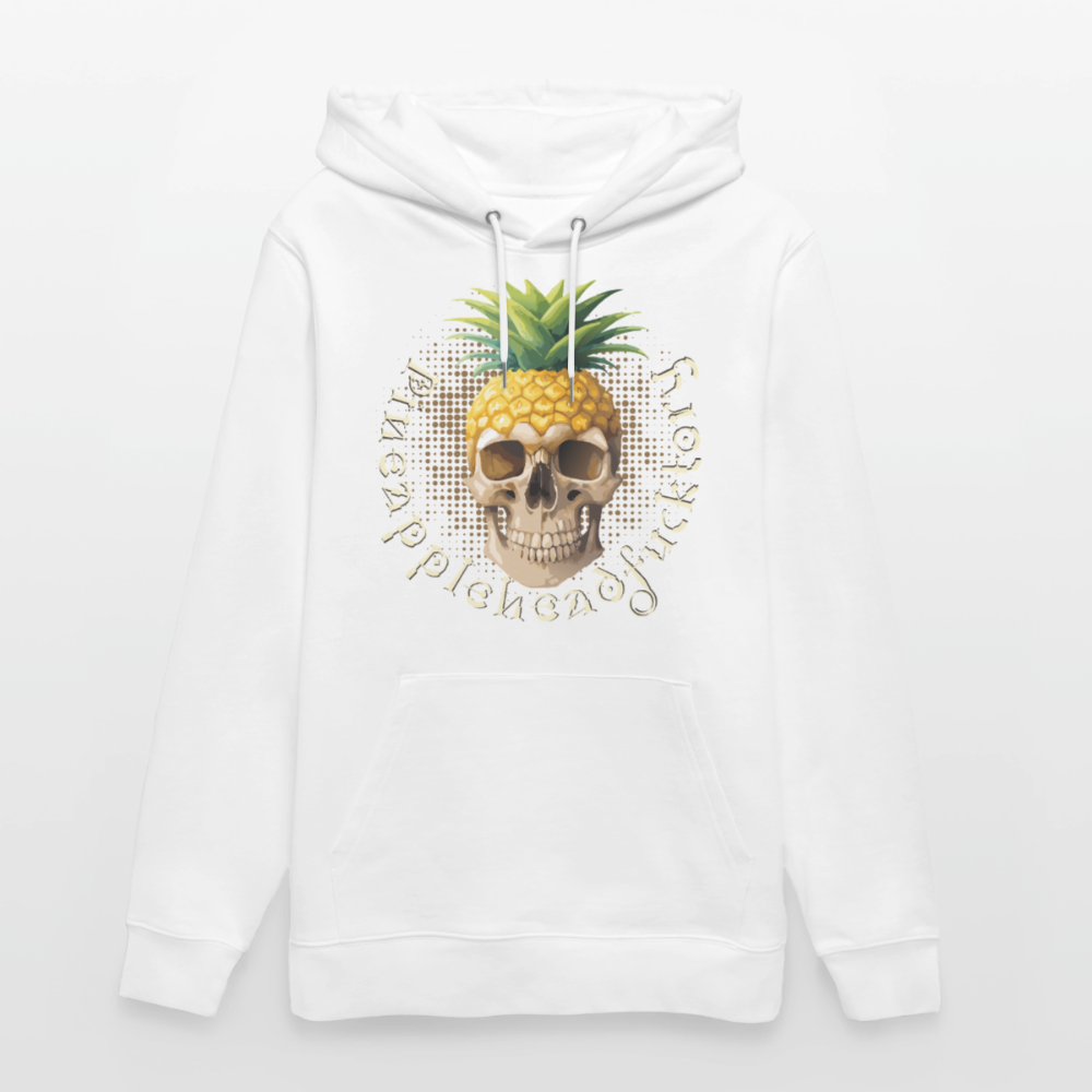 Pineapple Skull Design - Unisex Bio-Hoodie - Weiß