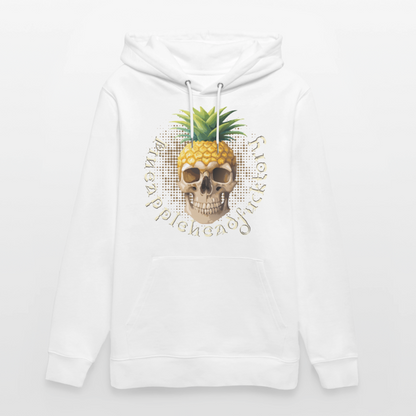 Pineapple Skull Design - Unisex Bio-Hoodie - Weiß