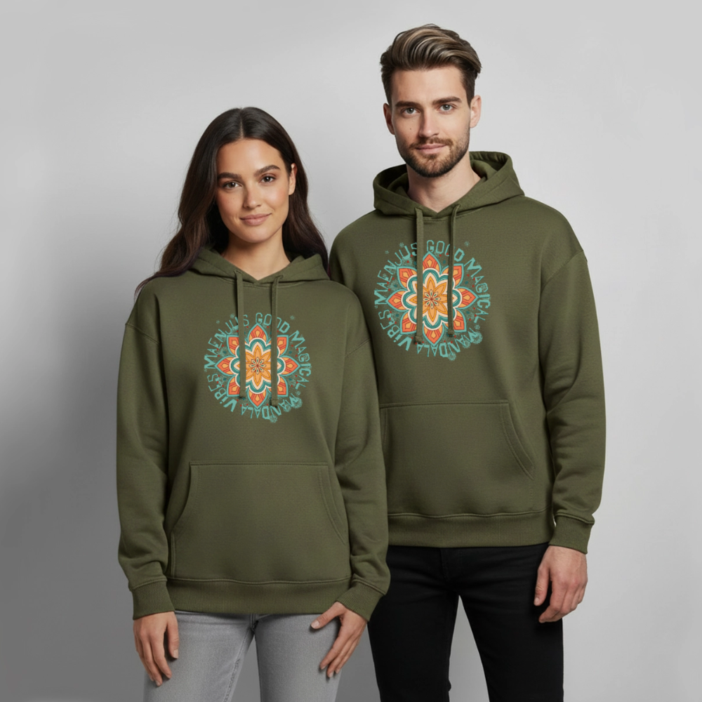 Mandala Türkis Design – Oversized Unisex Hoodie - Khaki