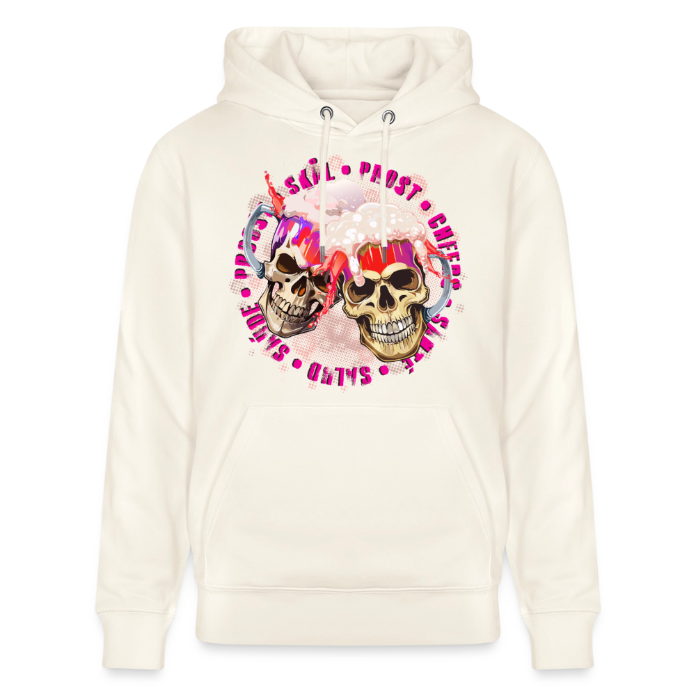 Party Skull Design Pink – Unisex Bio-Hoodie - Naturweiß 