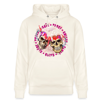 Party Skull Design Pink – Unisex Bio-Hoodie - Naturweiß 
