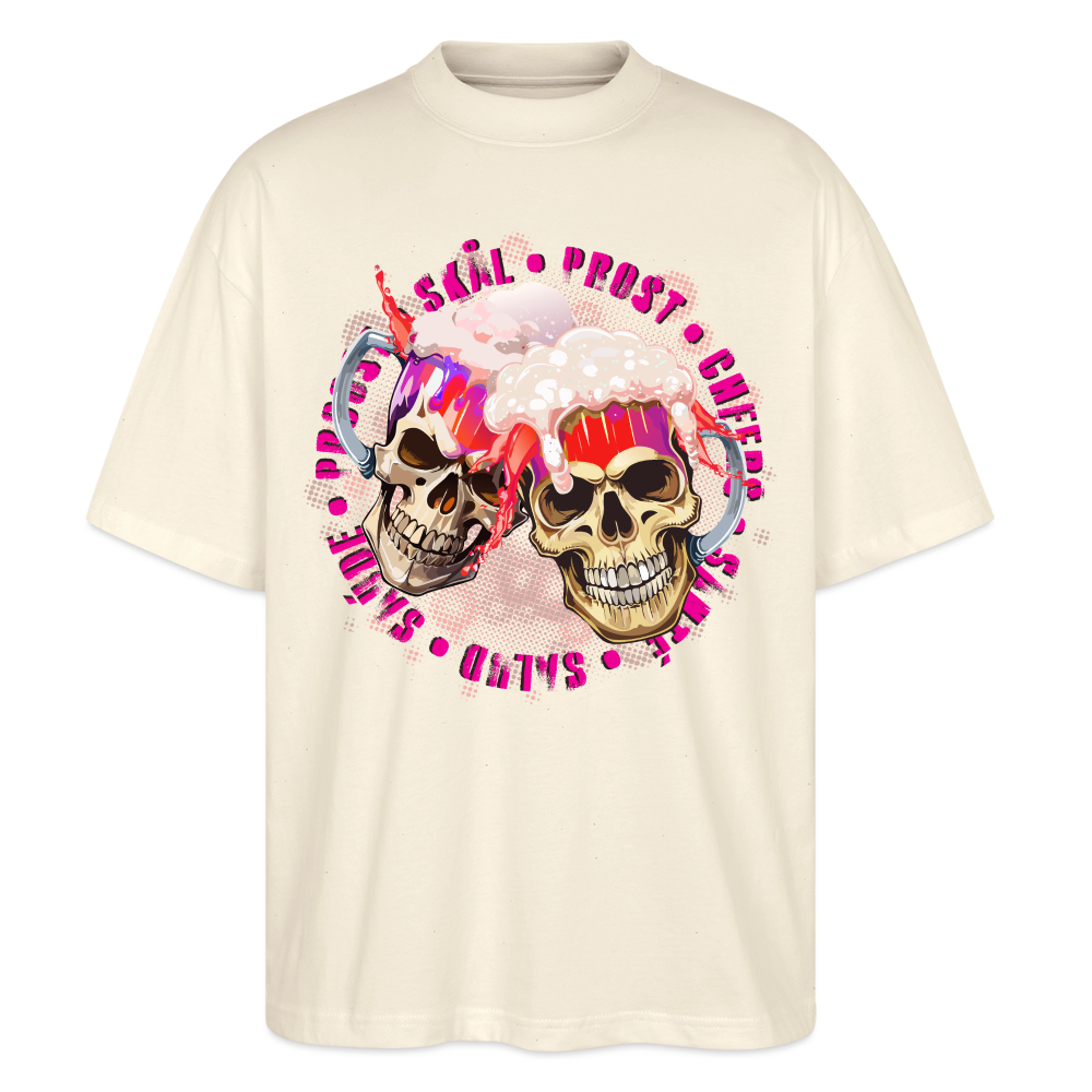 Party Skull Design Pink – Oversized Unisex Bio T-Shirt - Natur