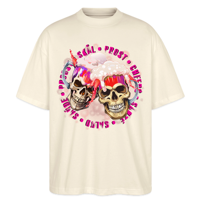 Party Skull Design Pink – Oversized Unisex Bio T-Shirt - Natur