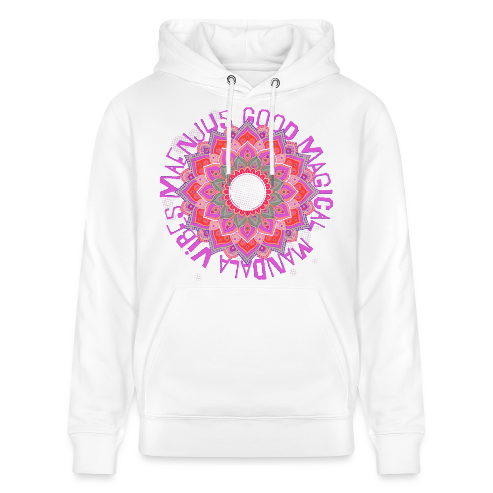 Mandala Pink Design – Unisex Bio-Hoodie - Weiß