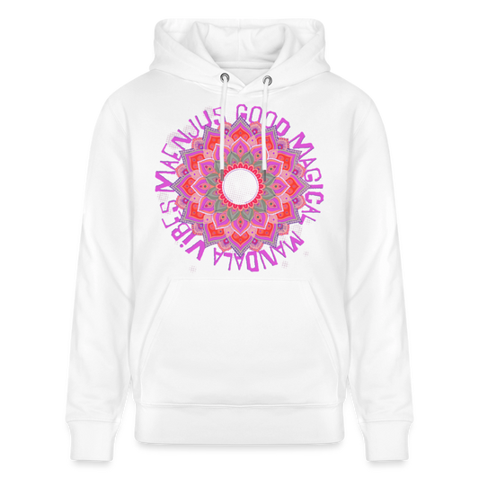 Mandala Pink Design – Unisex Bio-Hoodie - Weiß