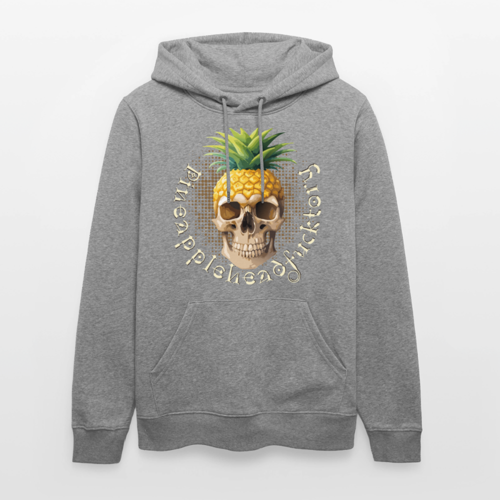 Pineapple Skull Design - Unisex Bio-Hoodie - Hellgrau marmoriert