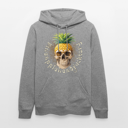 Pineapple Skull Design - Unisex Bio-Hoodie - Hellgrau marmoriert