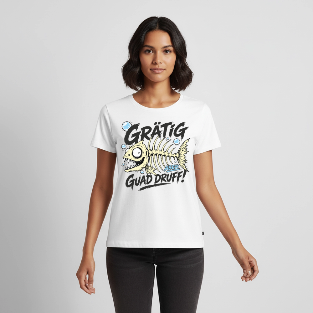 Fischskelett Grätig Design – Frauen Premium T-Shirt - Weiß