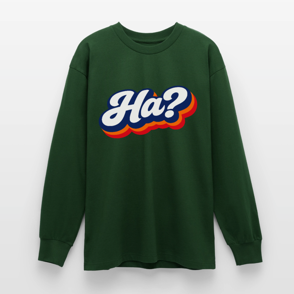 Ha? Design – Oversized Langarmshirt - Flaschengrün