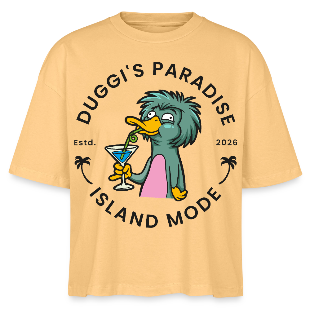Nuggis Paradise Design – Frauen Boxy Bio-T-Shirt - Mispel
