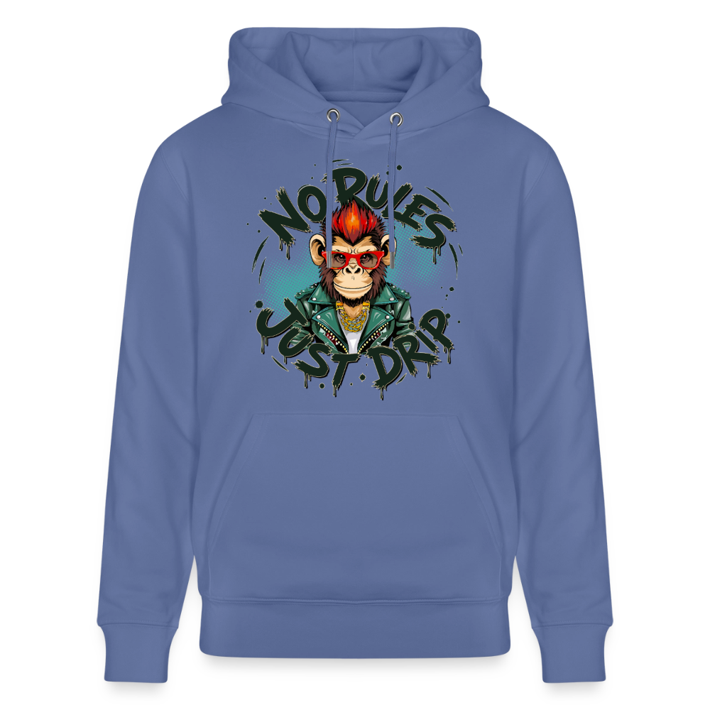Monkey No Rules Design – Unisex Bio-Hoodie - Blau