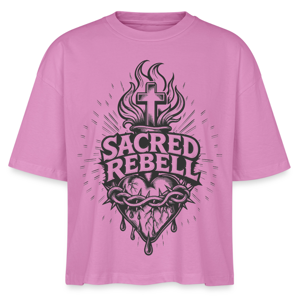 Sacred Rebell Design – Frauen Boxy Bio-T-Shirt - Pink