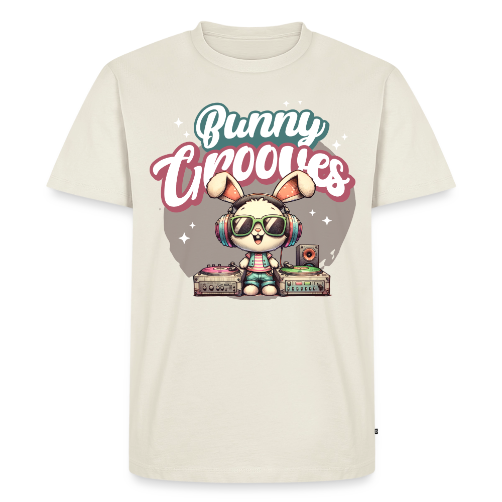 Bunny Grooves Design – Männer Premium T-Shirt - Naturweiß