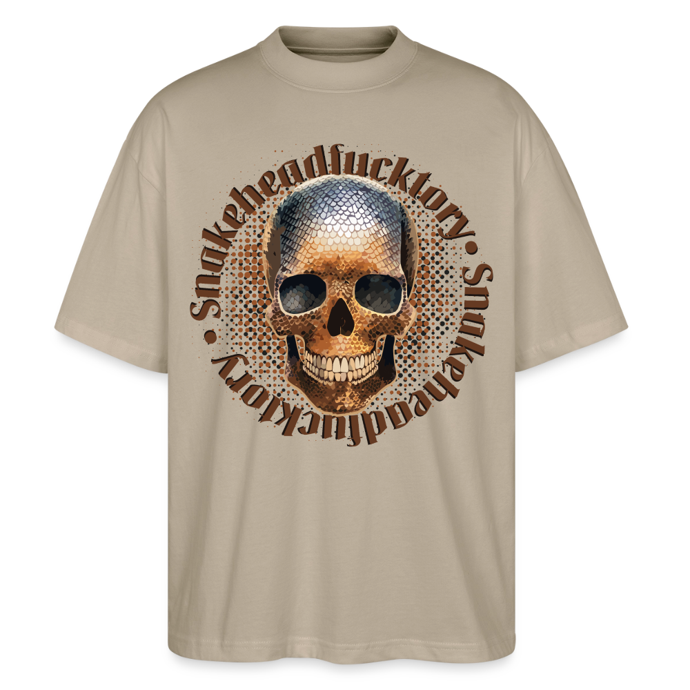 Snake Skull Design – Oversized Unisex Bio T-Shirt - Steingrau