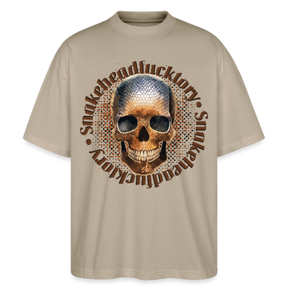 Snake Skull Design – Oversized Unisex Bio T-Shirt - Steingrau