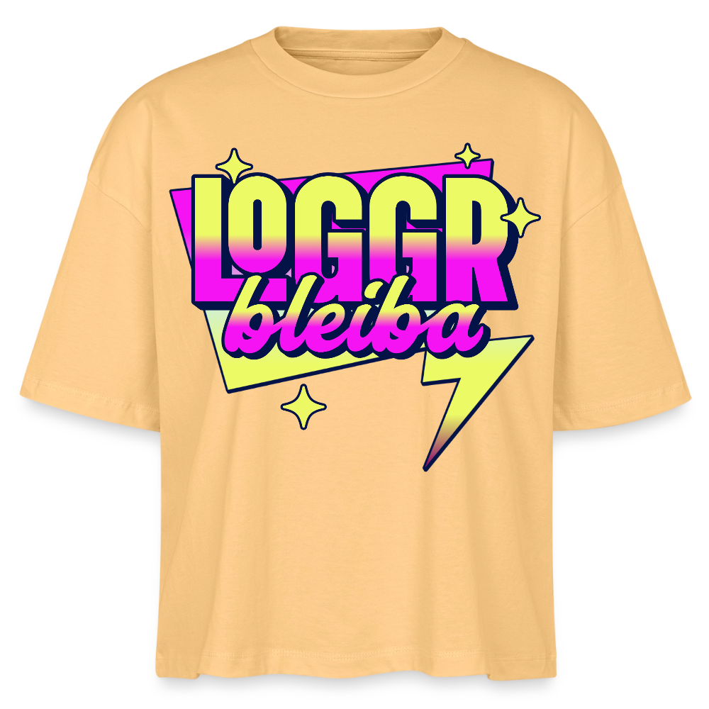 Logo bleibt Design – Frauen Boxy Bio-T-Shirt - Mispel
