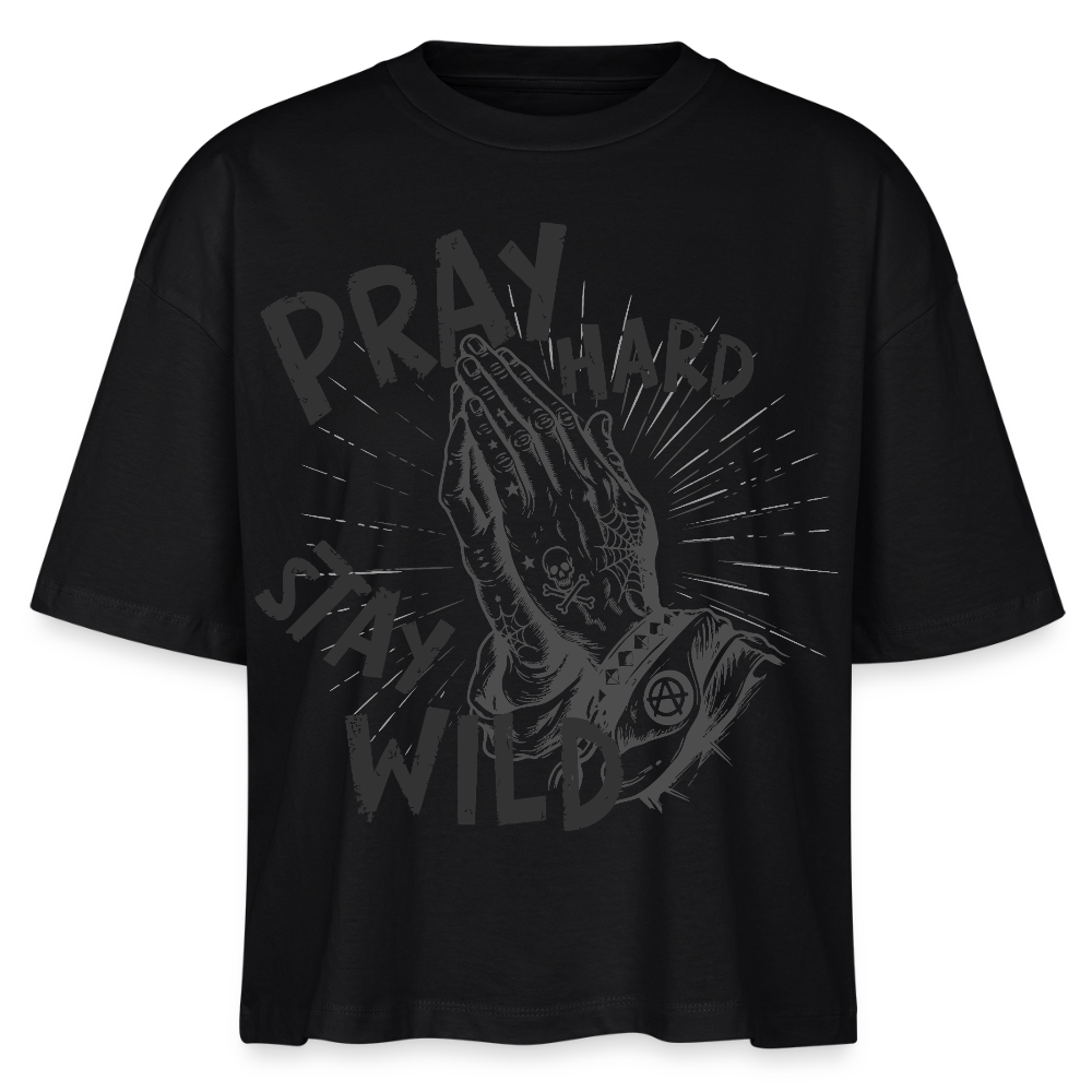 Play Hard Design – Frauen Boxy Bio-T-Shirt - Schwarz