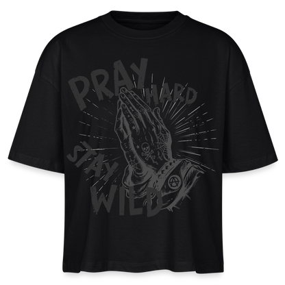 Play Hard Design – Frauen Boxy Bio-T-Shirt - Schwarz