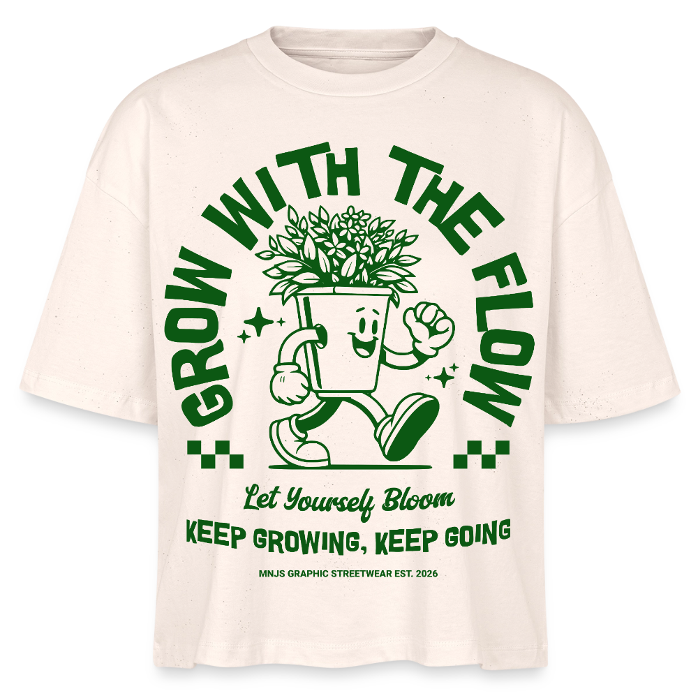 Keep Growing Design – Frauen Boxy Bio-T-Shirt - Natur