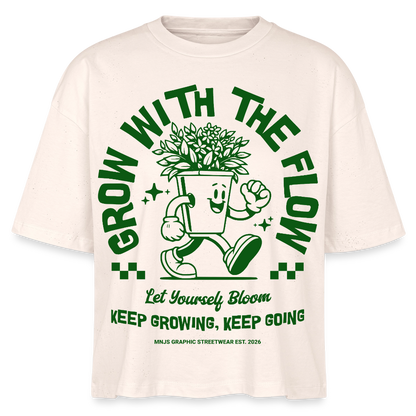 Keep Growing Design – Frauen Boxy Bio-T-Shirt - Natur