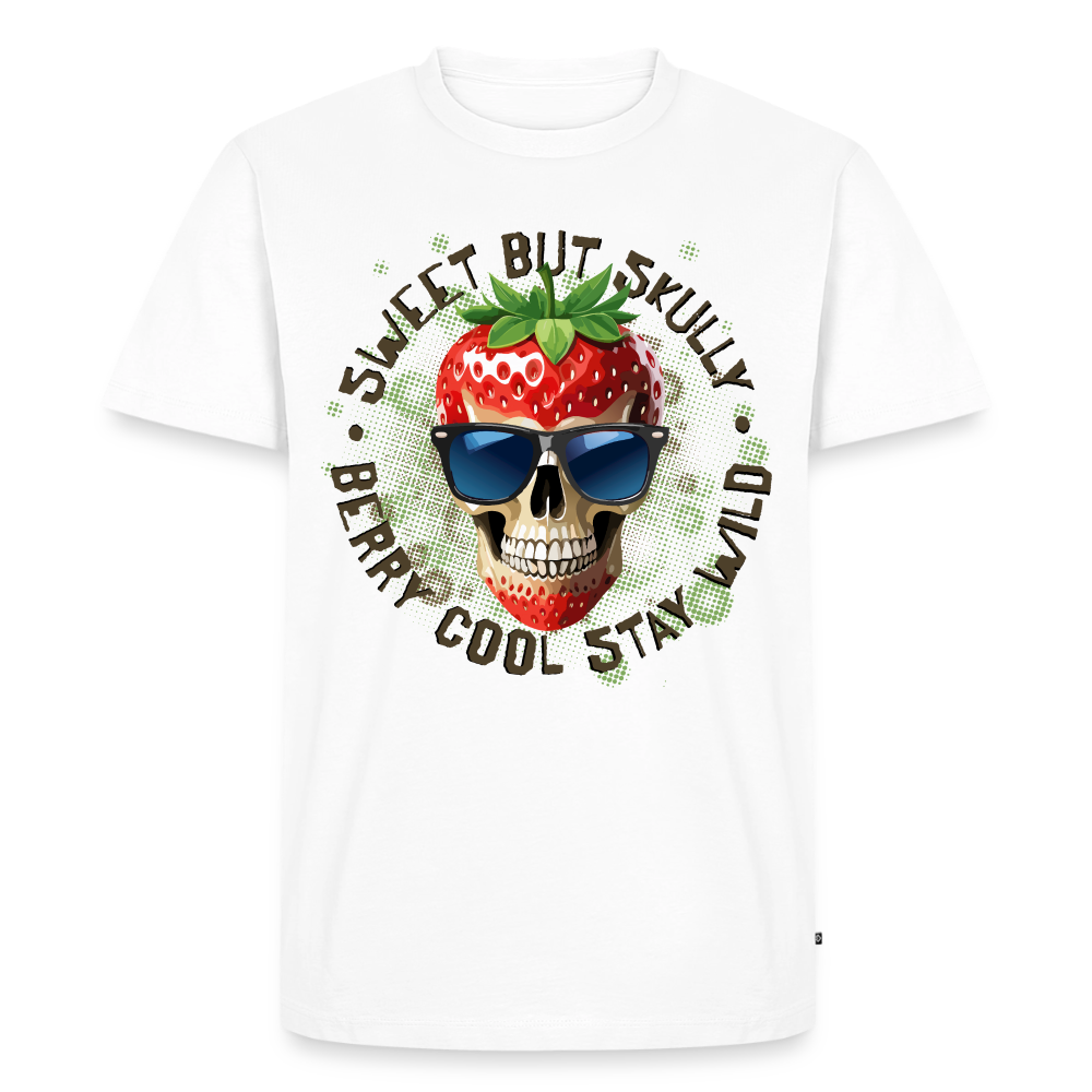 Strawberry Skull Design – Männer Premium T-Shirt - Weiß
