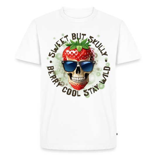 Strawberry Skull Design – Männer Premium T-Shirt - Weiß