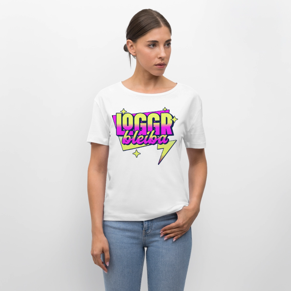 Logo bleibt Design – Rundhals Frauen Bio-T-Shirt - Weiß