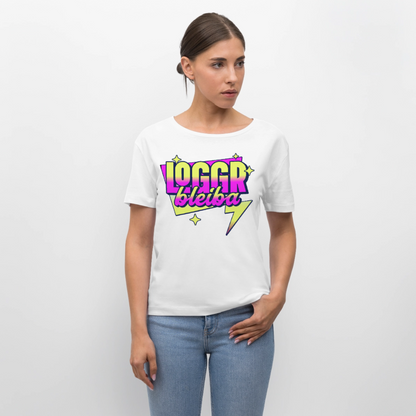 Logo bleibt Design – Rundhals Frauen Bio-T-Shirt - Weiß
