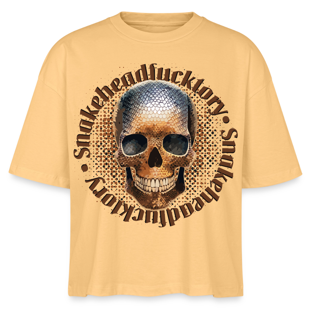 Snake Skull Design – Frauen Boxy Bio-T-Shirt - Mispel