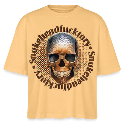 Snake Skull Design – Frauen Boxy Bio-T-Shirt - Mispel