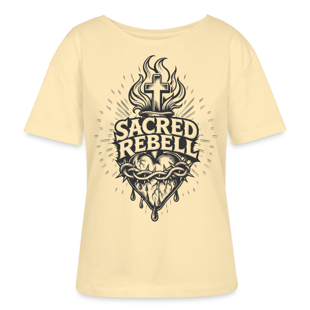 Sacred Rebell Design – Rundhals Frauen Bio-T-Shirt - Creme