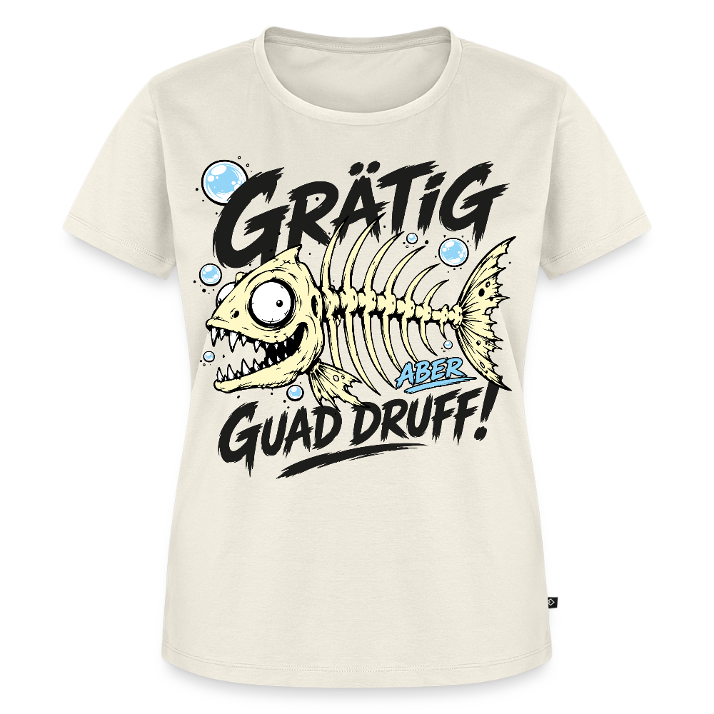 Fischskelett Grätig Design – Frauen Premium T-Shirt - Naturweiß
