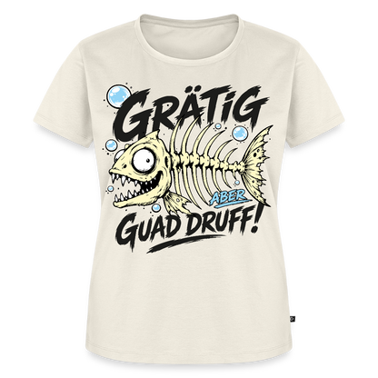 Fischskelett Grätig Design – Frauen Premium T-Shirt - Naturweiß