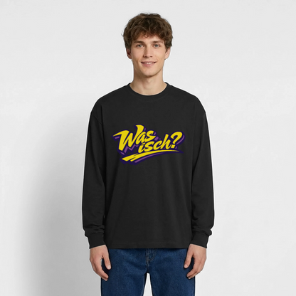 Was isch? Design – Oversized Langarmshirt - Schwarz