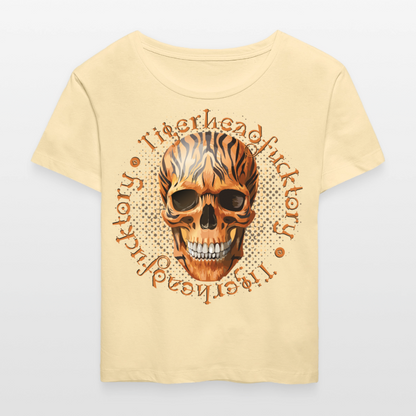 Tiger Skull Design – Rundhals Frauen Bio-T-Shirt - Creme
