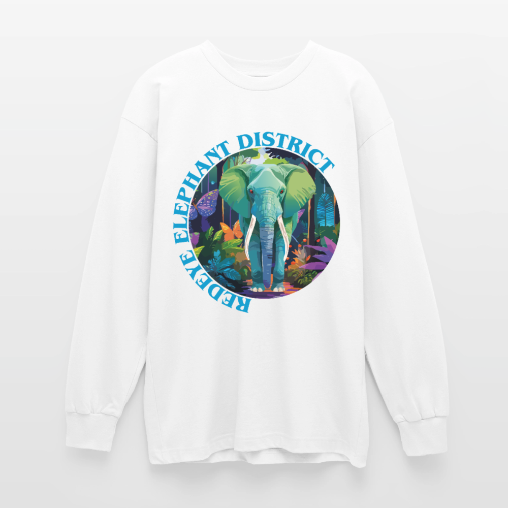 Elephant Design – Oversized Langarmshirt - Weiß