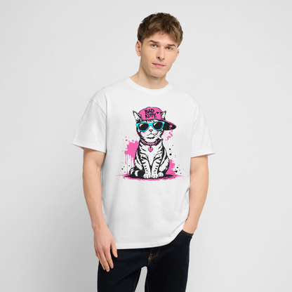 Bad Kitty Design – Oversized Unisex Bio T-Shirt - Weiß
