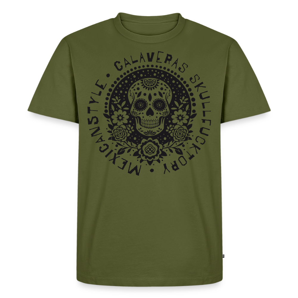 Sugar Skull Black Design - Männer Premium T-Shirt - Khaki