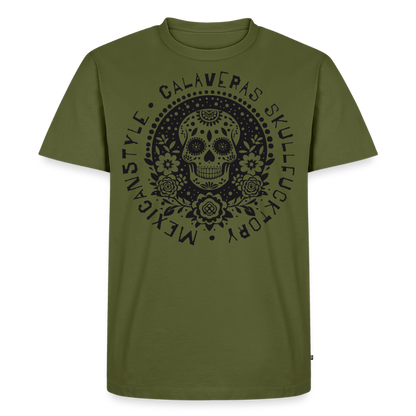 Sugar Skull Black Design - Männer Premium T-Shirt - Khaki