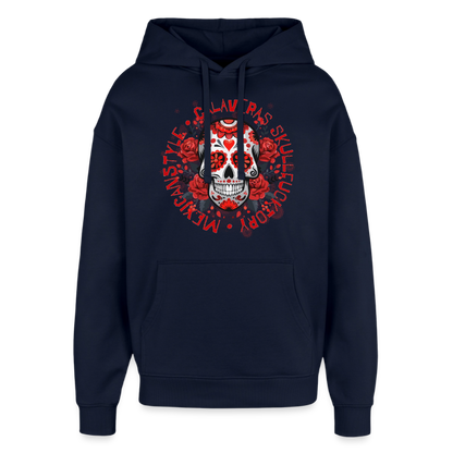 Sugar Skull Rosen Design - Oversized Unisex Hoodie - Navy