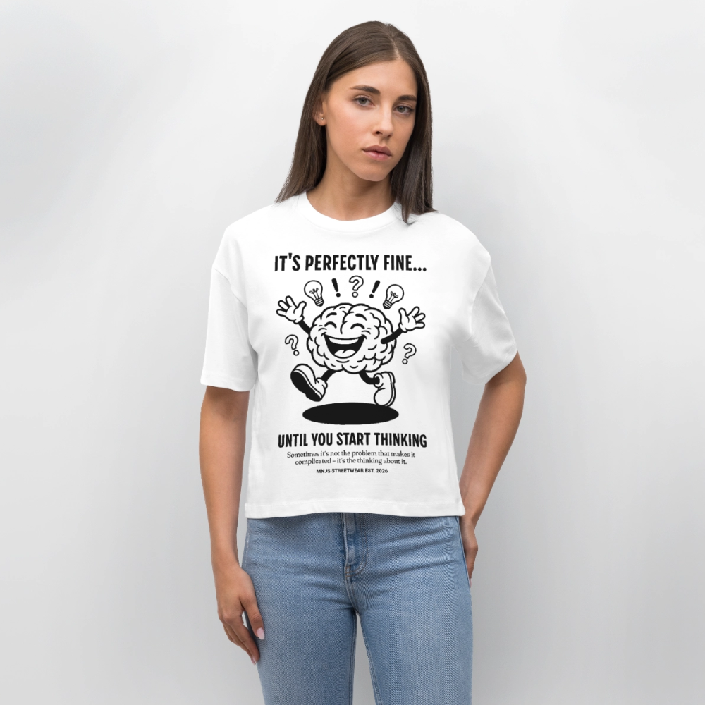 Brain Design – Frauen Boxy Bio-T-Shirt - Weiß