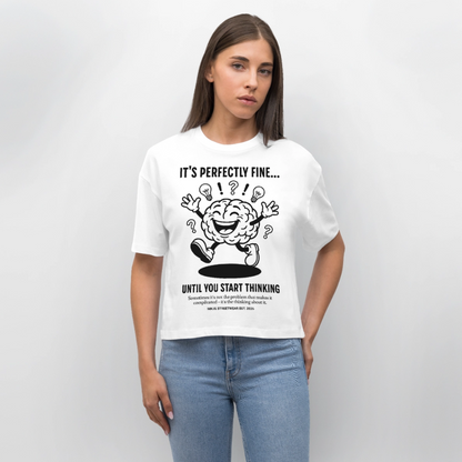 Brain Design – Frauen Boxy Bio-T-Shirt - Weiß
