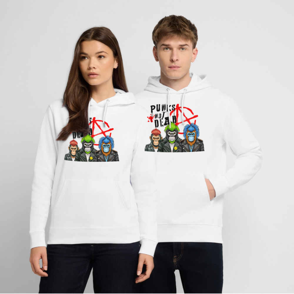 Punks Not Dead Design – Unisex Bio-Hoodie - Weiß