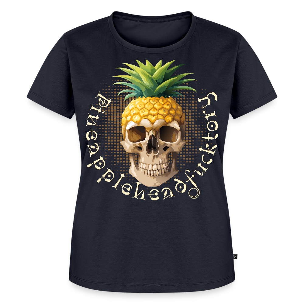 Pineapple Skull Design - Frauen Premium T-Shirt - Navy