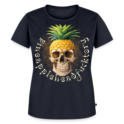 Pineapple Skull Design - Frauen Premium T-Shirt - Navy