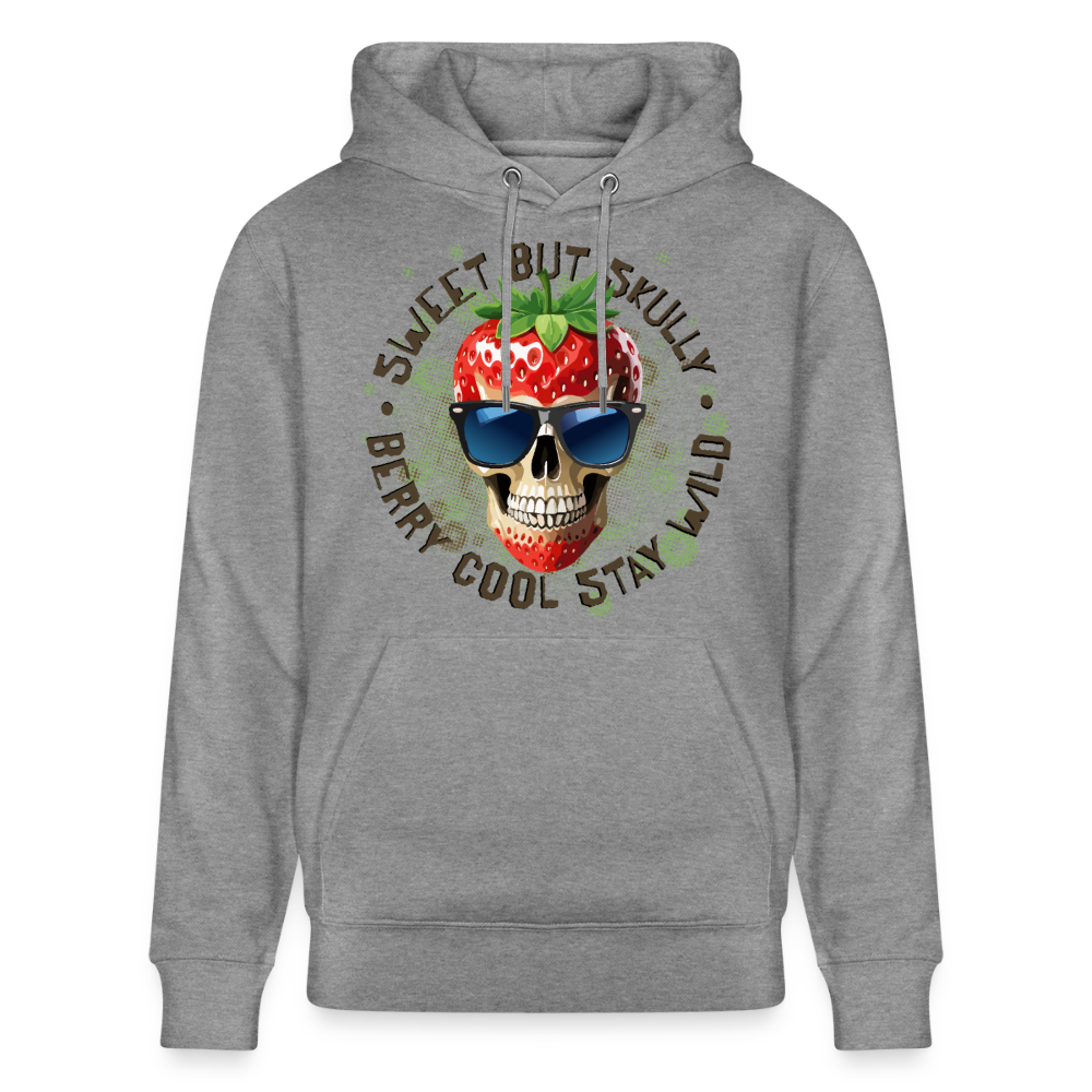 Strawberry Skull Design – Unisex Bio-Hoodie - Hellgrau marmoriert