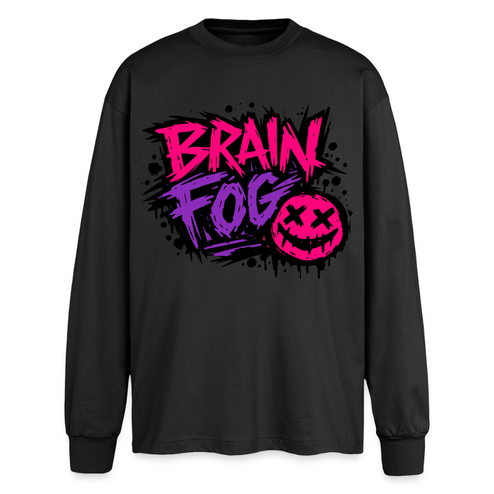 Brain Fog Design – Oversized Langarmshirt - Schwarz