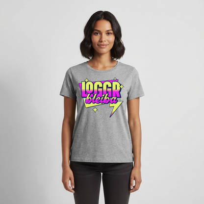 Logo bleibt Design – Frauen Premium T-Shirt - Grau meliert