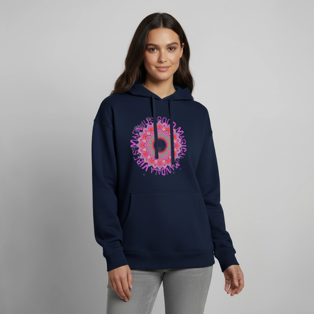 Mandala Pink Design – Oversized Unisex Hoodie - Navy